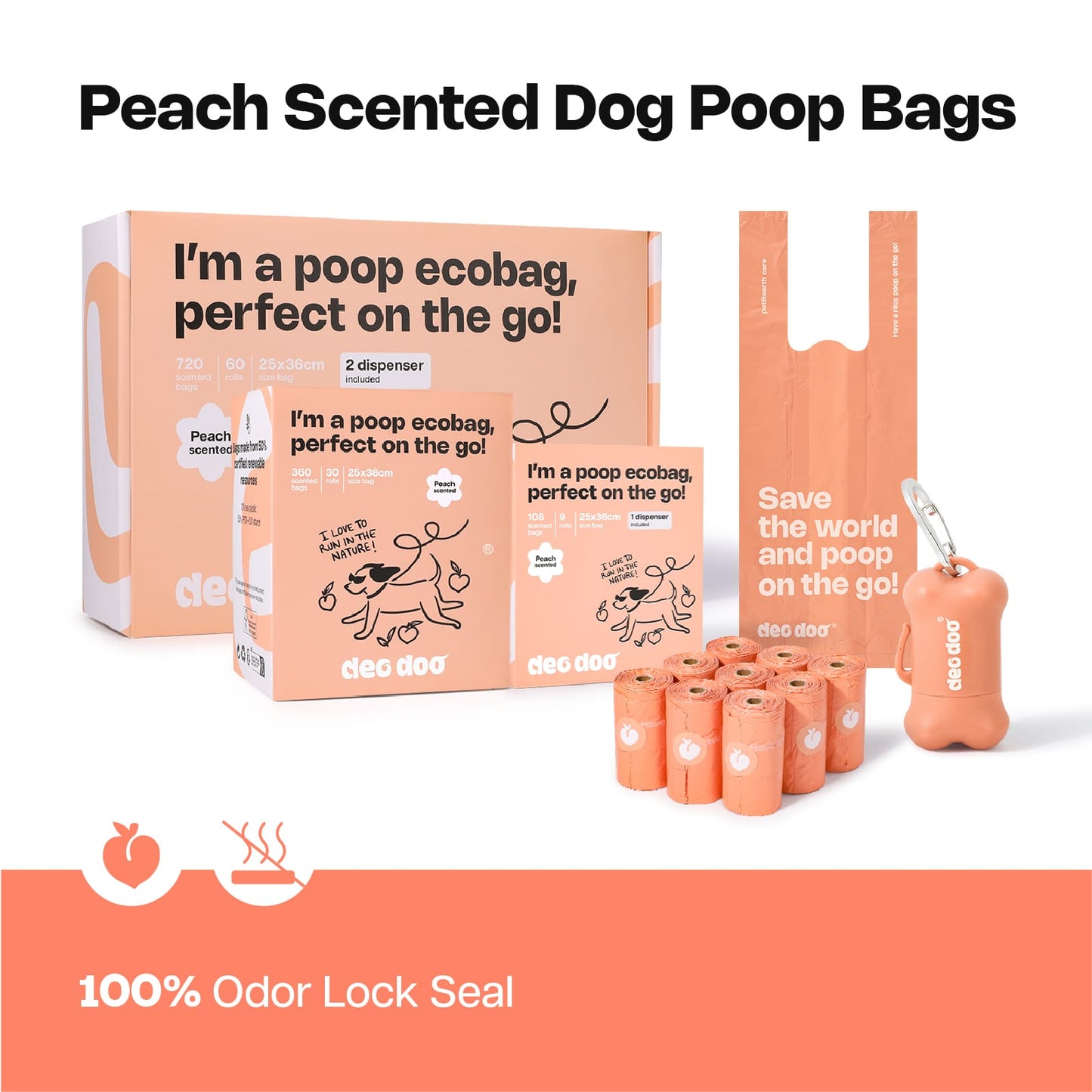 Scented Poop Bags | Peach (All Dogs)