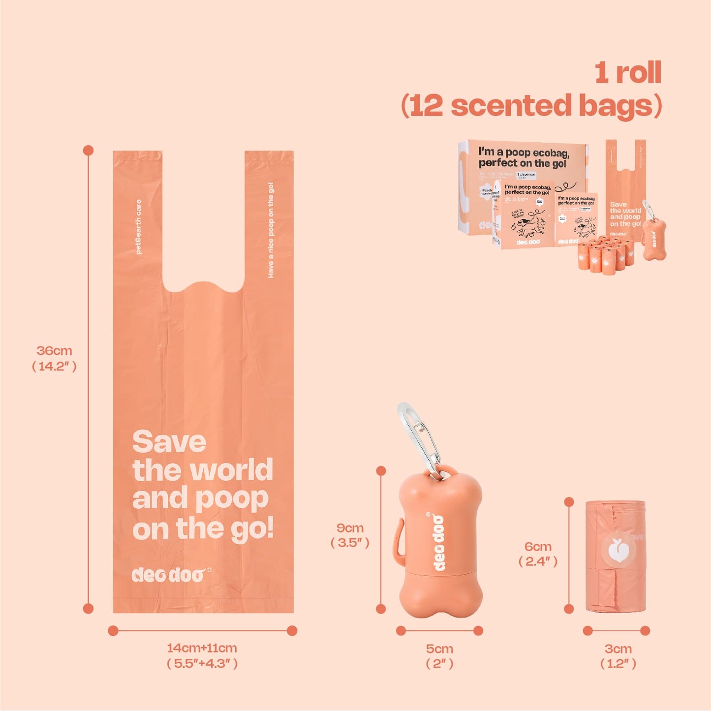 Scented Poop Bags | Peach (All Dogs)