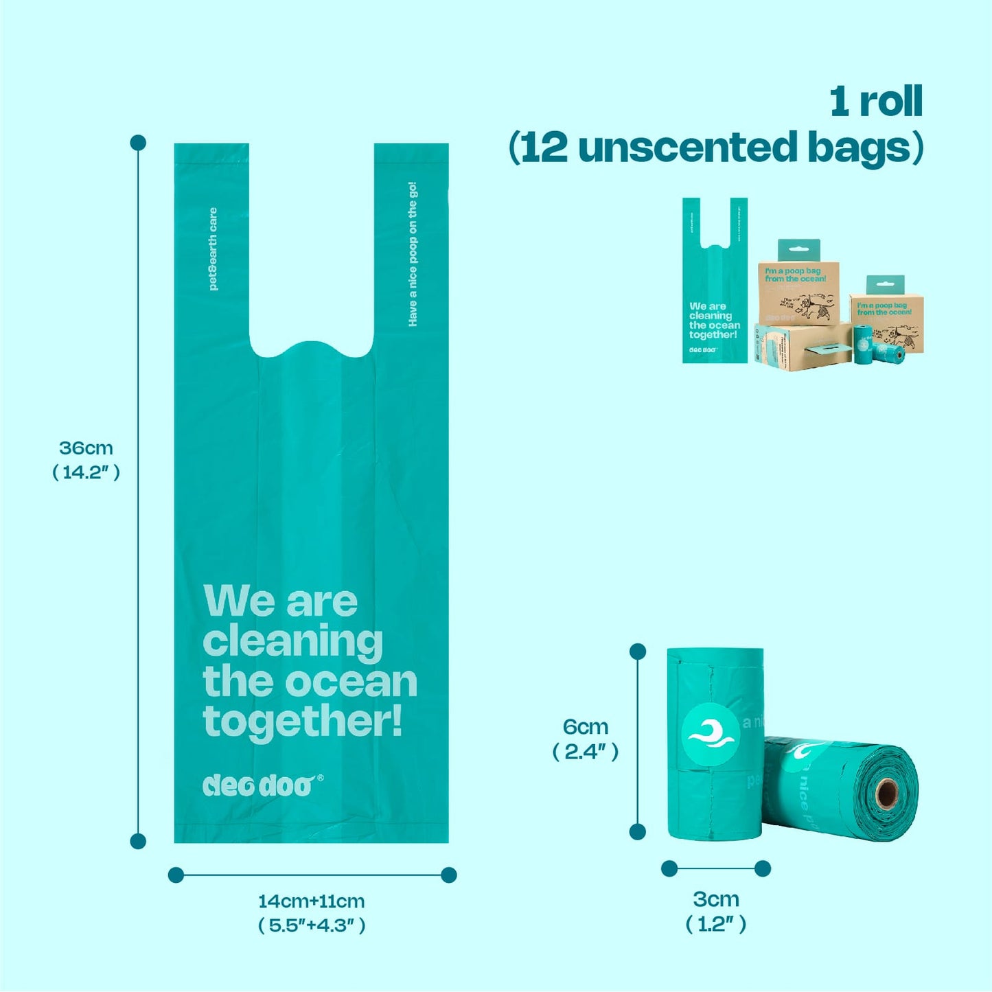 Unscented Poop Bags | Ocean Plastic (All Dogs)