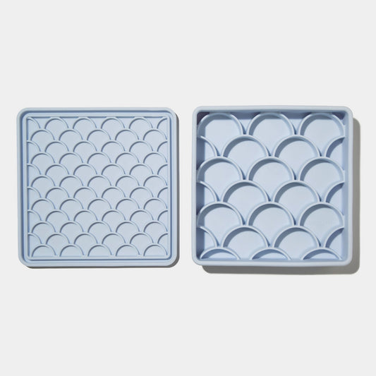 3-in-1 ‘Fish Scale’ Feeder Bowl | Sky