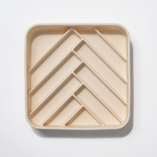 ‘Chevron’ Slow Feeder Bowl | Buttercream