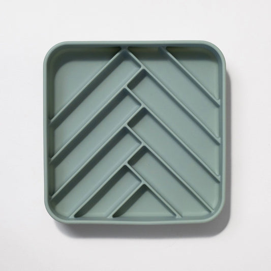 ‘Chevron’ Slow Feeder Bowl | Seafoam
