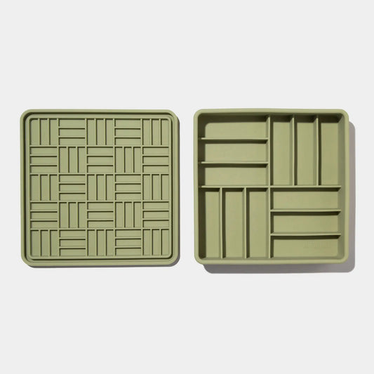 3-in-1 ‘Parquet’ Feeder Bowl | Olive