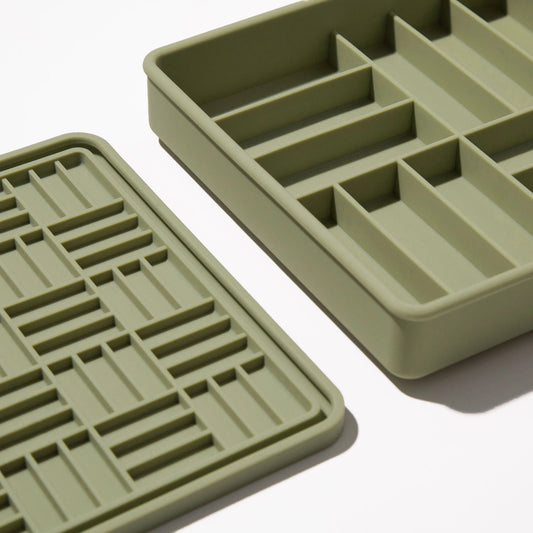 3-in-1 ‘Parquet’ Feeder Bowl | Olive
