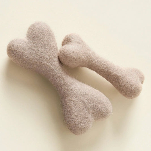 Wool Bone Toy | Taupe